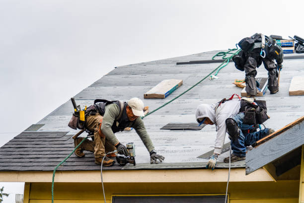 Professional Gutter Installation technician working in Bliss, NY